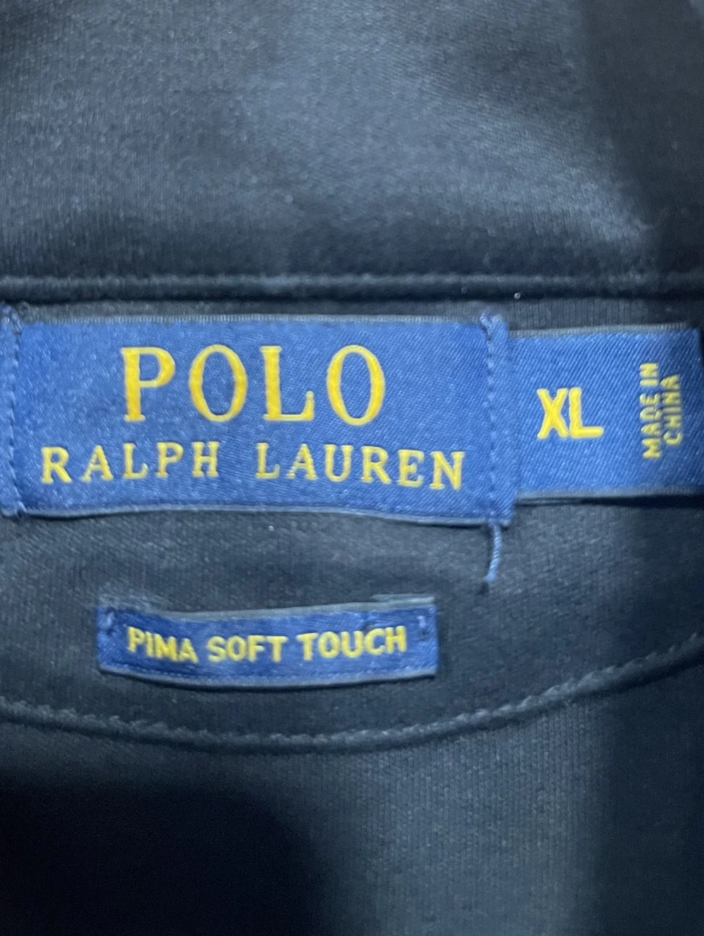 Polo Ralph‎ Lauren Mens Black Red Blue Pima Soft Touch 1/4 Zip Long Sleeve SZ XL
